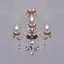 Graceful Scrolling Frame of  Chandelier Bedecked with Glittering Crystal and Unique Chrome Finish