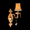 Compelling European Style Wall Light Fixture Completed with Decorative Brass Finish and Graceful Scrolling Arms