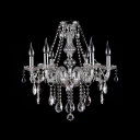 Six-Light Gorgeous Clear Crystal Droplets Traditional and Brilliant Chandelier