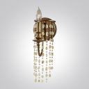 Vintage Inspired Antique Brass Finish Adds Touch of Elegant Distinction to Crystal Wall Sconce
