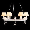 Six Light Graceful Round Band Glittering Crystal Balls Accented Chandelier Add Romantic for Your Home