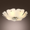 Stunning Flush Mount Ceiling Light Completed with Delicate Glass Shade and Crystal Balls