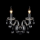 Graceful Curving Crystal Arms and Clear Glass Bobeche Add Glamour to Stunning Wall Sconce Offers Welcomed Addition For Home Decor
