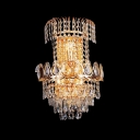 Timeless Three-light Crystal Wall Sconce With Contemporary Glamorous Gold Finish