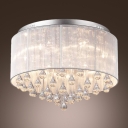 Stunning Crystal Teardrops Hang Together 6-Light Contemporary Style Flush Mount Lighting