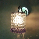 4'' Width Crystal Style One Light Wall Sconce Features Electroplated Chrome Finish and Crystal Falls