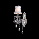 Decorative Sculptured Silver Finish Canopy and Grey Fabric Shade Add Charm to Delightful Living Room's Wall Sconce