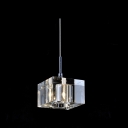 Stunning Mini Pendant Light Embedded with Clear Crystal Squares Dazzle Your Decor