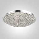 Dazzling Clear Crystal Beaded Accents and Stainless Steel Chrome Finished Flush Mount