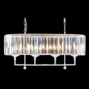 Simple But Fashin Island Lighting Completed with Faceted Crystals and White Finish Metal Frame