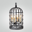 Black Rustic Iron 4-Light Bird Cage Shaped 21.6