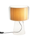 Fabric Inner Shade And Glass Outer Shaded Designer Table Lamp