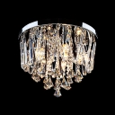 Dazzling Crystal Rainfall Shade and Gleaming Chrome Finish Made Modern Flush Mount Ceiling Light Sophisticated Embellishment