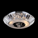 Whimsical and Bold Disc Shaped Flush Mount Embedded by Sparkling Crystal Prisms