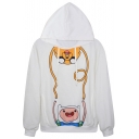 Stylish Adventure Time Print Hoodie with Long Sleeve