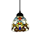 Renaissance Pattern Baroque Tiffany Art Stained Glass Style Mini Pendant Light