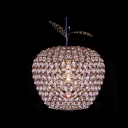 Creative Apple Shade Crystal and Luxury Gold Finish Add Glamour to Magnificent Large Pendant Light