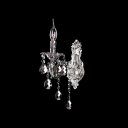 Stylish Polished Silver Base and Crystal Drops Adorned Wall Sconce in Traditional Style