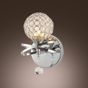 Contemporary Globe Design Add Charm to Stunning Crystal Wall Sconce