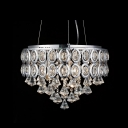 Clear Crystal Diamonds Cascade Faceted Crystal Embedded 5-Light Pendant Light