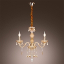 Gleaming Crystal Chandelier Completed with Graceful Crystal Drops and Scrolling Arms