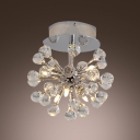 Glimmering and Striking Flushmount Ceiling Light Add Radiance to Any Space with Dazzling Clear Crystals