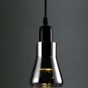 Bulb Style Smoke/White Industry Mini Glass Pendant