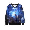 Blue Starry Sky Print Sweatshirt