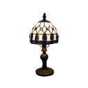 Dignity Tiffany Table Lamp Accent with Gleaming Blue Glass Galls