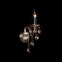 Brilliant Amber Crystal Detailing and Graceful Scrolling Arms Add Charm to Amazing Single Light Wall Sconce