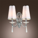 Delicate Back Plate and White Empire Fabric Shade with Black Edging Add Charm to Wall Sconce