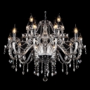 12-Light Purity and Harmony Clear Crystal Chandelier Hanging Plentiful Strands and Drops