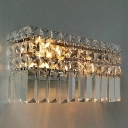 Sparkling Bathroom Light Features Hanging Crystals and Chrome Finish for Indulgent Look