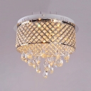 Brilliant and Graceful Pendant Light Chandelier Finished in Glistening Chrome Adorned with Enchanting Crystals