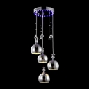 Dainty Contemporary Multi-Light Pendant Light Adorned with Delicate Sphere Decoration and Beautiful Crystal Teardrops