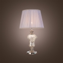 Give Your Home Contemporary Update with Lead Crystal Table Lamp topped with White Fabric Shade