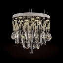 Crystal Strands and Large Raindrops Accented 11-Light Large Pendant Light