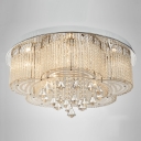 Romantic and Bold Crystal Accented and Round Chrome Finished Canopy Modern Flush Mount