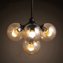 Bubble Black Pendant Light 5 Lighted