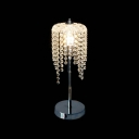 Gorgeous Crystal-studded Table Lamp Completed with Chrome Finish with Solid Steel Base