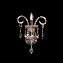 Elegant Dazzling Crystal Scrolling Arms Add Glamour to Delightful Two Light Wall Sconce