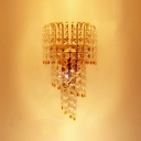 Timeless Wall Sconce Adorned with Graceful Strolls Hanging Strands of  Crystal Beads