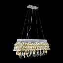 50'' Wide Crystal Island Pendant Light Features Graceful Lead Crystal Drops and Beads