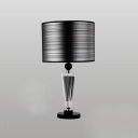 Sophisticated Table Lamp Set Featuring Crystal Center  Topped with Black Drum Shade