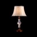 Great Clear Crystal Table Lamp Add Light and Elegance with Beige Fabric Bell Shade