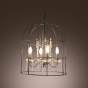 Bird Cage Intriguing Pendant Light with Sparkling Crystal Strands