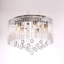 Clear Crystal Raindrops Hanging 8-Light Intriguing and Enchanting Large Pendant