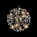 Futuristic Large Modern Chandelier with Beautiful Crystal Sunflower Cluster Design Makes Stunning Style Statement