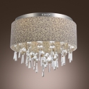 Gracefully Stainless Steel Canopy Clear Crystal Beads and Drops 8-Light Flush Mount