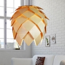 Country Style Wood Pine cone Pendant By Designer Lighting